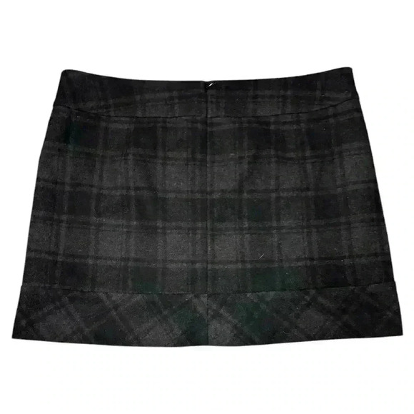 WILLI SMITH size 12 Gray/Black PLAID mod trendy fall winter wool mini skirt EUC - Picture 2 of 4